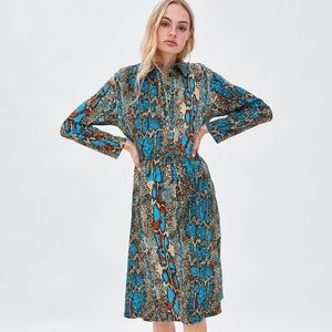 Zara Snakeskin Print Dress --NWT